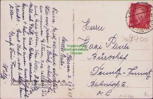 157741 AK Plauen Vogtland 1929 Vogtländischer Milchhof ReichenbacherStr. 34-36