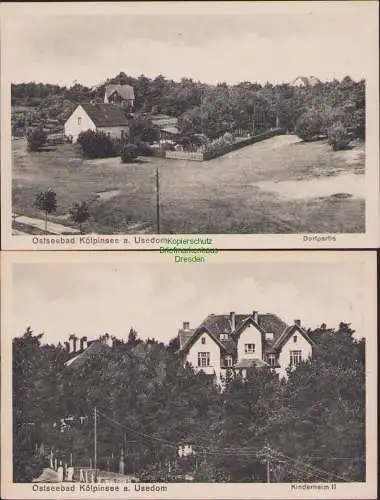 157308 2 AK Ostseebad Kölpinsee a. Usedom Dorfpartie 1930 Kinderheim II