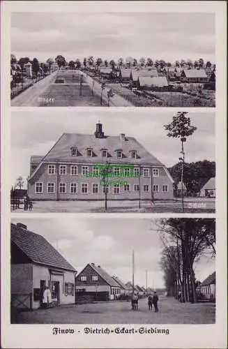 157420 AK Finow um 1935 Anger Schule Dietrich Ebert Siedlung