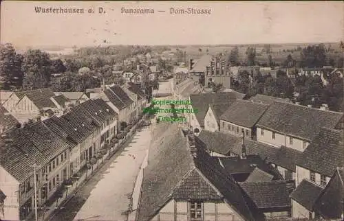 157221 AK Wusterhausen a. D. 1918 Panorama Dom Strasse Verlag Goldiner Berlin