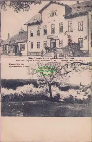 157360 AK Gierstädt Kr. Gotha 1921 Gasthaus zum goldenen Lamm Baumblüte