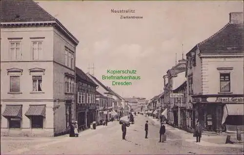 157107 Ansichtskarte Neustrehlitz 1911 Zierkerstrasse