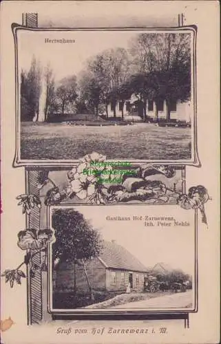 157230 AK Hof Zarnewenz Selmsdorf 1910 Herrenhaus Gasthaus Peter Nehls