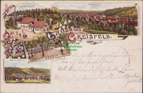 157389 AK Kreisfeld Hergisdorf 1898 Restaurant z Erholung Martin Schacht Bergbau