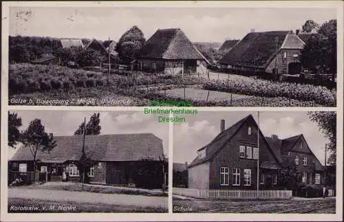 157095 AK Gülze b Boizenburg i. Meckl. 1943 KolonialwarenNenke Schule Dorfpartie