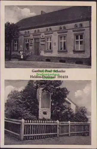 157413 Ansichtskarte Storbeck Frankendorf Ostprignitz Ruppin 1940 Feldpost Gasthof Scherler