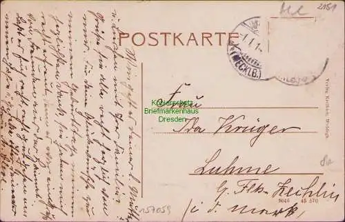 157059 AK Alt Käbelich Lindetal 1914 Kirche Gastwirtschaft Gasthaus