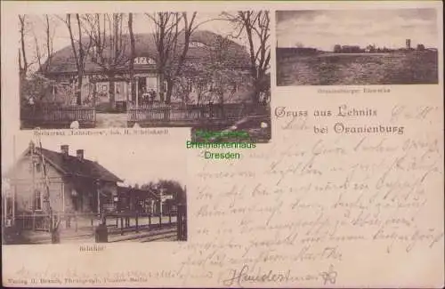 157198 AK Lehnitz bei Oranienburg 1899 Bahnhof Restaurant Lehnitzsee Scheinhardt