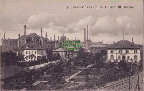 157144 Ansichtskarte Dessau Schultheiss Brauerei A. G. Abt. III