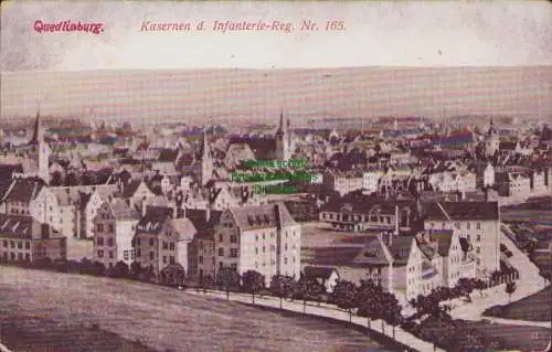 154942 Ansichtskarte Quedlinburg 1913 Kasernen d. Infanterie Regt. Nr. 165