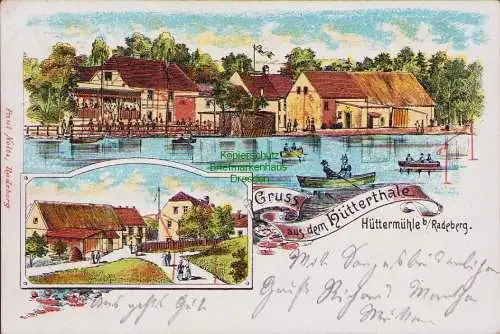 154904 AK Hüttermühle bei Radeberg Litho 1903 Verlag Paul Nolte