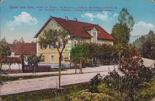 154892 AK Moritzburg 1913 Gruss vom Auer Gasthaus Auerhaus A. Seltmann