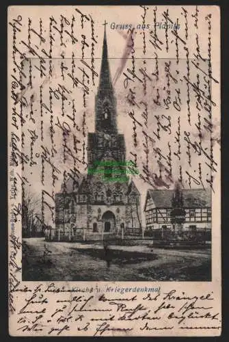 155057 AK Planitz Zwickau 1905 Kirche und Kriegerdenkmal