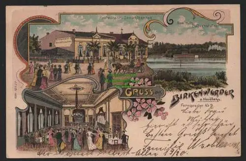 155179 AK Birkenwerder a. Nordbahn 1904 Litho Restaurant Seeschlösschen See