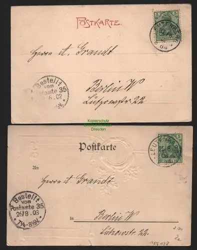 155138 2 AK Leutenberg Thür. Friedensburg 1902 Prägekarte 1903