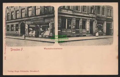 155111 AK Dresden Friedrichstadt Wachsbleichstraße um 1900 Colonialwaren Fritsch