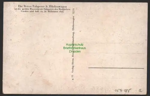 154185 AK Beuer Talsperre b. Hückeswagen Gaststätte Zur zornigen Ameise um 1935