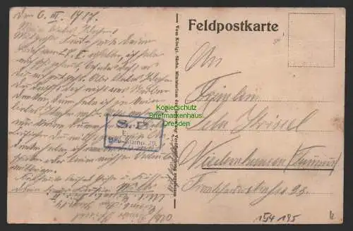 154195 AK Raucourt 1917 Dorfstraße Rathaus Feldpost