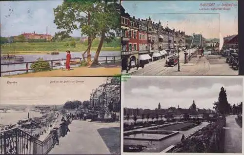 153773 4 Ansichtskarte Dresden Blick von der Brühl'schen Terrasse Königsufer BLASEWITZ