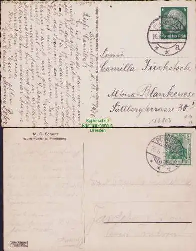 153803 2 AK Gruß aus Wulfsmühle b. Pinneberg 1912 Rübekamp 1936