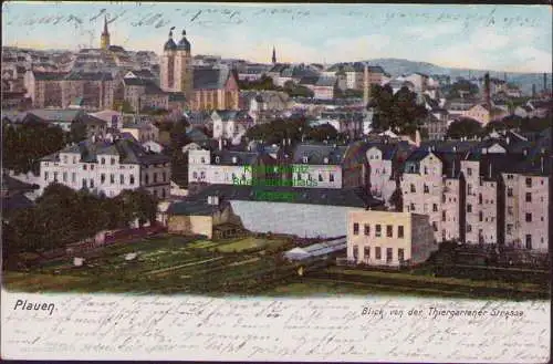 152646 Ansichtskarte Plauen V. Panorama von der Thiergarten Strasse 1906