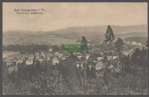 152219 Ansichtskarte Bad Georgenthal i. T. Panorama vom Ziegelberg 1914