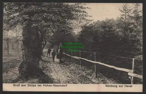 151816 Ansichtskarte Gruß aus Stolpe bei Hohen-Neuendorf Waldweg zur Havel um 1910