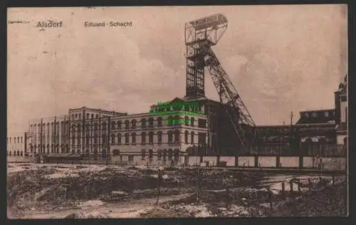 151884 Ansichtskarte Alsdorf 1925 NRW Eduard Schacht Bergbau Förderturm