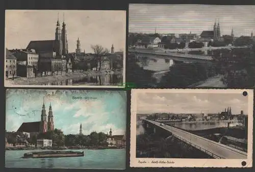 152042 4 Ansichtskarte Oppeln Opole AH Brücke Kirche Oder 1907 1943