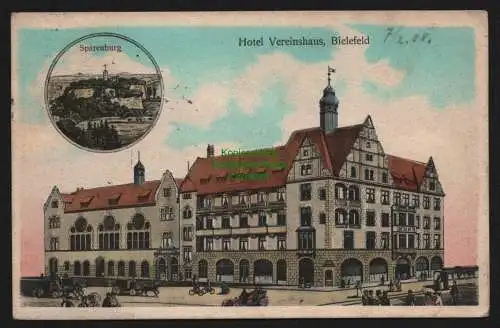 149783 Ansichtskarte Bielefeld 1908 Hotel Vereinshaus Sparenburg