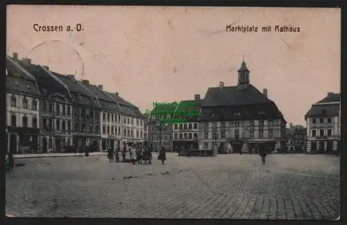 149734 Ansichtskarte Crossen Oder 1918 Markt Rathaus Krosno Odrzanskie