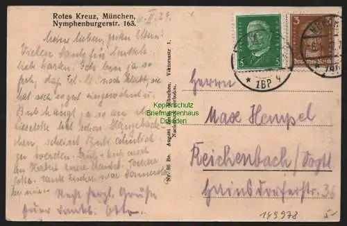 149978 AK München 1929 Rotes Kreuz Nymphenburgerstr. 163