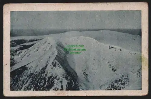 149880 Ansichtskarte Brunnberg Schneekoppe Riesengebirge Stempel Eintrittskarte um 1930