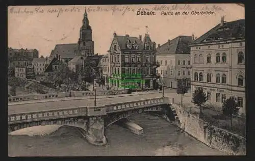 149842 Ansichtskarte Döbeln Partie an der Oberbrücke 1925