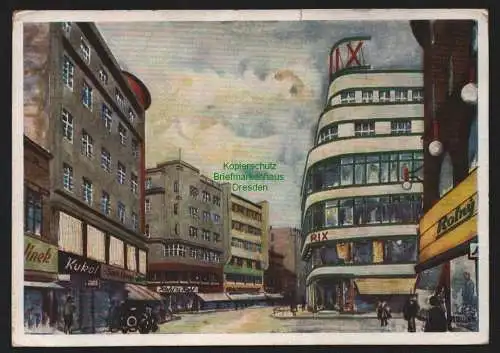 149881 Ansichtskarte Mährisch Ostrau Ostrava Hauptstraße um 1935