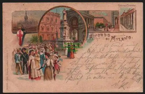 149711 Ansichtskarte Mailand Milano Italien 1898 Litho