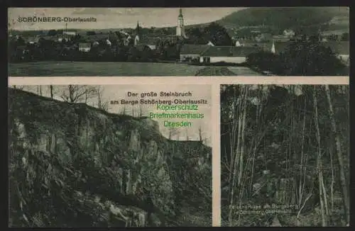 149754 Ansichtskarte Sulikow Schönberg/O.L. Oberlausitz Bergbau Steinbruch 1926