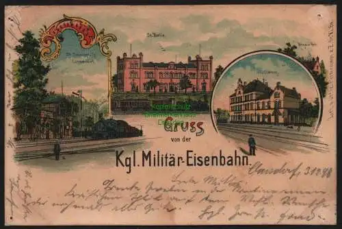 149780 AK Militär Eisenbahn Litho 1898 Jüterbog Schiessplatz Cummersdorf Berlin