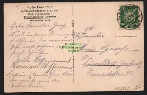 149969 AK Bad Laasphe Hotel Fasanerie 1925