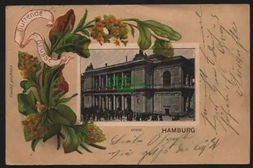 149708 Ansichtskarte Hamburg Börse 1900 Duftende Grüße