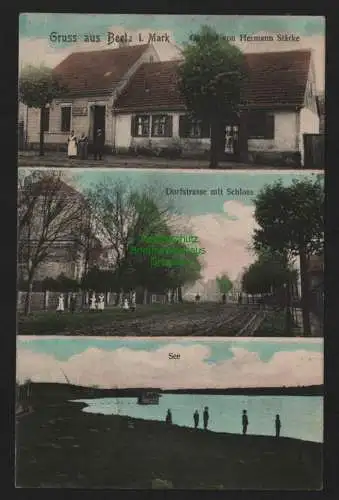 149777 Ansichtskarte Beetz i. Mark 1911 Gasthof Hermann Stärke Dorfstraße Schloss See