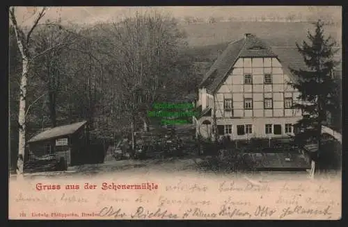 149894 Ansichtskarte Schonermühle bei Dresden 1903 Zschoner Mühle Zschonergrund