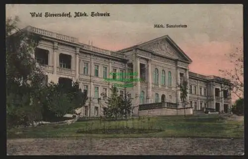 149740 Ansichtskarte Wald Sieversdorf Märkische Schweiz Märkisches Sanatorium um 1910