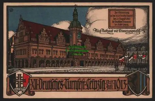 149789 Ansichtskarte Leipzig Privatganzsache 1913 XII. Deutsches Turnfest PP 27 C 191 /01