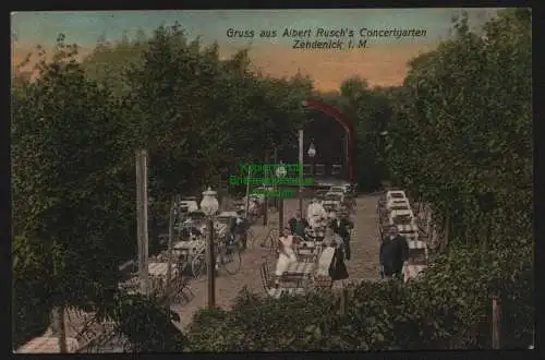 148714 Ansichtskarte Zehdenick Mark 1912 Albert Rusch´s Konzertgarten Restaurant