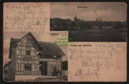 148706 Ansichtskarte Rettwitz Blankenhain Thüringen Gasthof 1907