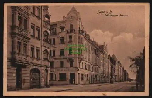 148286 Ansichtskarte Fürth i. B. 1908 Nürnberger Str. Hotel Deutsches Haus