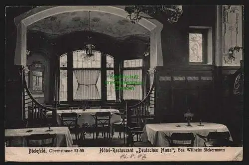 148350 Ansichtskarte Bielefeld 1907 Hotel Restaurant Deutsches Haus Obernstrasse 53