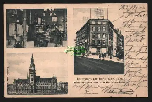 148115 AK Hamburg 1902 Restaurant zur Börse Carl Voss Schauenburgerstrasse Ecke