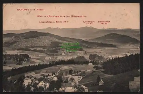 147926 Ansichtskarte Gablonz an der Neiße Jablonec nad Nisou 1911 Kesselkoppe